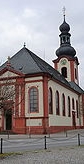 Blick auf die Kirche St. Pankratius in Schwetzingen
